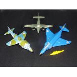 Dinky - Three unboxed Dinky Military Aircraft.