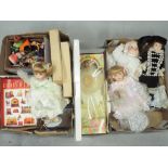 Three boxes of predominately unboxed Dolls in various scales together with a large quantity of Doll