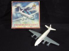Mettoy - A boxed Mettoy Vickers Viscount plastic friction driven airplane in British European