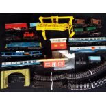 Model Railways - a quantity of engines, rolling stock, track and surrounds by Tri-ang, Hornby,