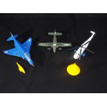 Dinky - Three unboxed Dinky Military Aircraft. Lot contains, Dinky No.