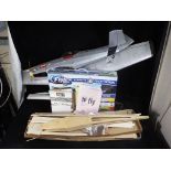 Flyline, Precedent and Other - 2 RC aircraft and a unboxed part built balsa glider.
