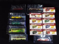 Atlas Editions - 17 boxed diecast model buses and coaches by Atlas Editions.