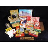 A selection of vintage games to include Chad Valley metal puzzles, Halma domino set,