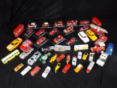 Corgi, Welly, Matchbox and others - 45 unboxed diecast model vehicles in various scales.