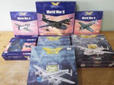 Corgi Aviation Archive - seven boxed 1:144 and 1:72 scale diecast model military aeroplanes