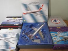 Corgi Aviation Archive - six boxed 1:144 scale diecast model aeroplanes comprising Boeing 707-321