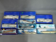 Ten plastic model kits of aeroplanes by Wooster, Lupa and similar.