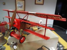 Red Barons Fokker DR1 Triplane - a rare 1/8th scale model of the Red Barons Fokker DR1 Triplane,