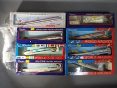 Nine plastic model kits of aeroplanes comprising Wooster and Sky Marks, predominantly boxed.