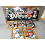 Wombles - a collection painted framed mirrors, depicting Wombles,