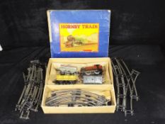 Model Railways - a boxed Hornby Dublo clockwork 0-4-4 goods train set in LMS livery,