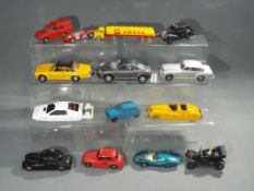 Corgi, Spot-On, Brooklin - 14 unboxed diecast and plastic model vehicles in various scales.