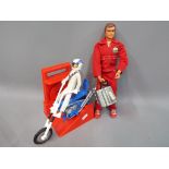 Ideal, GMFG - An unboxed Evel Knievel Chopper by Ideal with Evel Knievel figure plus helmet,