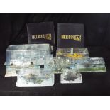 Amer - 7 Amer 1:72 diecast model helicopters with two Helicopter magazine folders containing