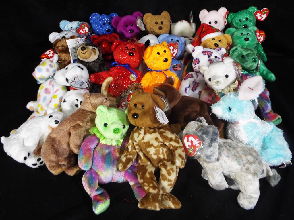 Ty Beanie Collection - a good mixed collection of 30 Ty Beanie Baby bears and similar complete with