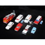 Dinky - Eight unboxed Dinky Emergency Vehicles.