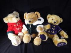 Three Harrods collectible bears with original tags some sealed in packets to include to include