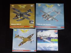 Corgi Aviation Archive, Hobbymaster - 4 boxed diecast military aircraft in 1:72 scale.