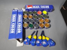Revell Enamel Paints - a quantity of 20 Email Color 14 ml enamel paint tins for model building of