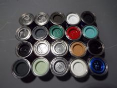 Revell Enamel Paints - a quantity of 20 Email Color 14 ml enamel paint tins of assorted colors and
