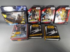 Retail stock -a selectioon of boxed Star Wars toys to include three Hero Mashes figures Anikin Sky