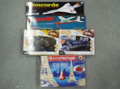 Revell, DPR Models, and Others - Five boxed model kits in various scales.