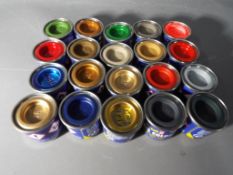 Revell Enamel Paints - a quantity of 20 Email Color 14 ml enamel paint tins of assorted colors and