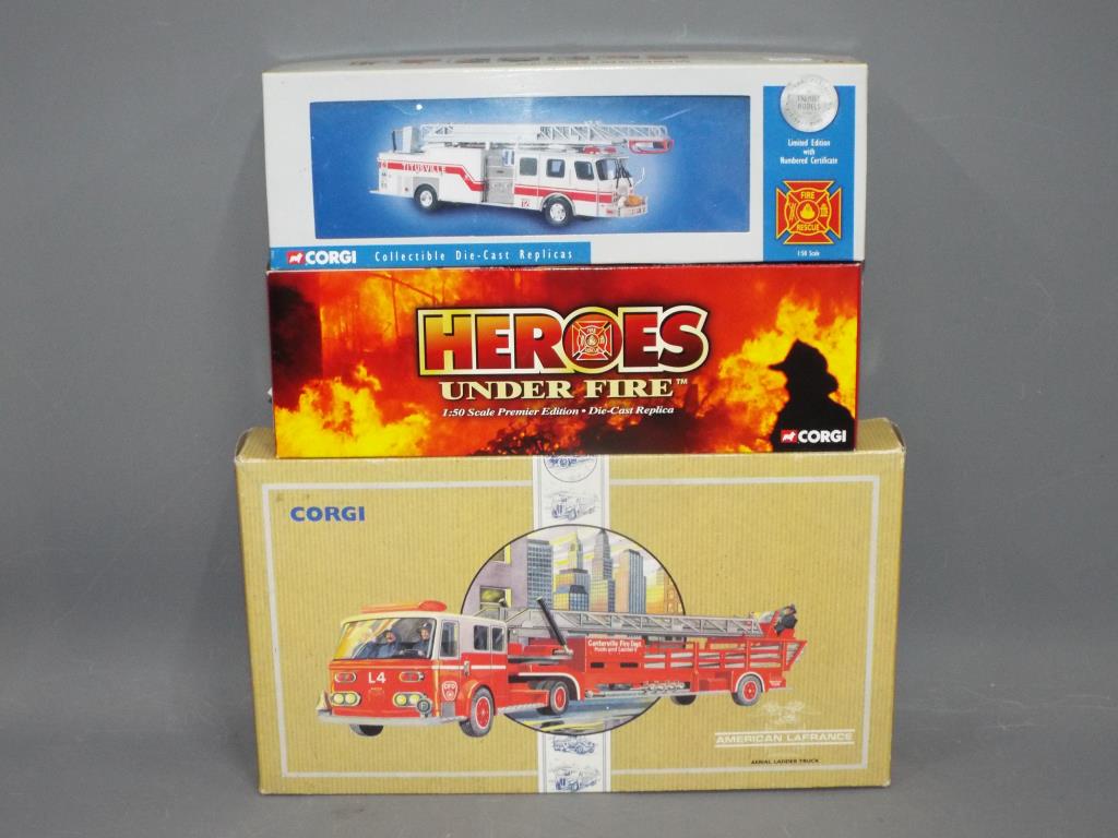 Corgi - Three boxed Corgi Fire Appliances.