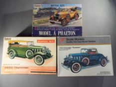 Hubley, Scale Models - Three boxed Metal 1:22 scale Model Kits.