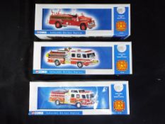 Corgi - Three boxed Limited Edition diecast model Fire Appliance from the Corgi Premier Model Range.