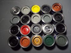 Revell Enamel Paints - a quantity of 20 Email Color 14 ml enamel paint tins of assorted colors and