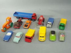 Dinky, Corgi - 13 unboxed diecast model vehicles. Lot includes Dinky Foden; Corgi Jaguar 2.