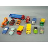 Dinky, Corgi - 13 unboxed diecast model vehicles. Lot includes Dinky Foden; Corgi Jaguar 2.