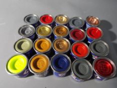 Revell Enamel Paints - a quantity of 20 Email Color 14 ml enamel paint tins of assorted colors and