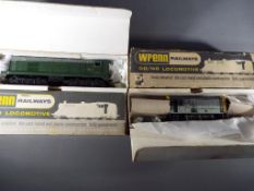 Wrenn - two OO gauge model locomotives comprising Bo-Bo diesel electric green BR op no D8017 #