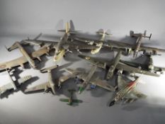 A quantity of kit built military related airplanes.