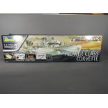 Revell Technik Flower Class Corvette 1:72 scale Level 5 boat model #00451 with 255 motor,