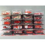 Twenty diecast model fire appliances by del Prado, models are contained in original packaging.