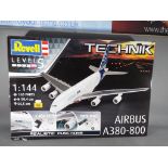 Revell Technik Airbus A380-800 1:144 scale Level 5 model kit #00453 with light and realistic