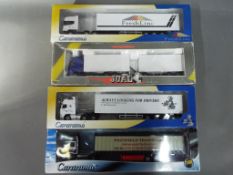 Four diecast model commercial vehicles to include Cararama and Joal,