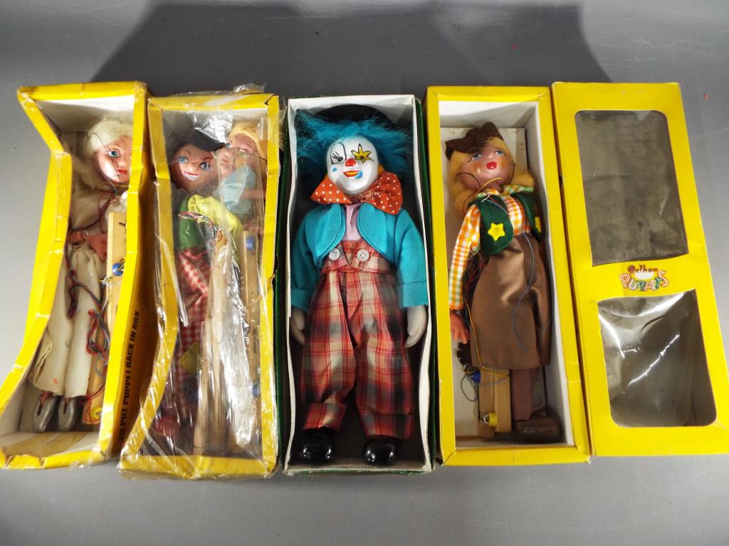 Pelham Puppets - Four Pelham Puppets and one similar to include Cowgirl, Fairy,