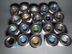 Twenty 14 ml pots of Humbrol enamel paint in various colours