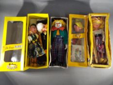 Pelham Puppets - Four Pelham Puppets and one similar to include Teacher, Pinocchio, Mitzi and other.