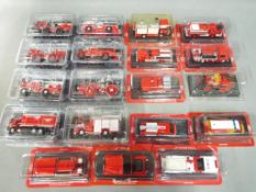 Nineteen diecast model fire appliances by del Prado, models are contained in original packaging.