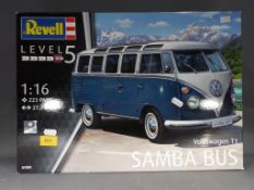 Revell - Volkswagen T1 Samba Bus 1:16 scale Level 5 model kit #07009, 223 parts,