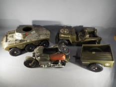 A collection of Cherilea and similar Action Man sized vehicles, playworn.