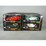 Bburago - Four boxed Bburago 1;18 scale diecast model cars.