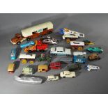 Corgi, Matchbox, Wiking, Dinky, Husky - 25 unboxed diecast vehicles in various scales.