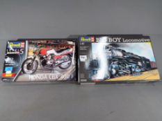 Revell - a Revell Honda CBX 400 F 1/12 scale model kit #07939 and Big Boy Locomotive 1/87 scale